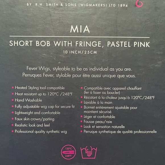 *UNAVAILABLE* Pink bob wig Mia - Picture 5 of 6